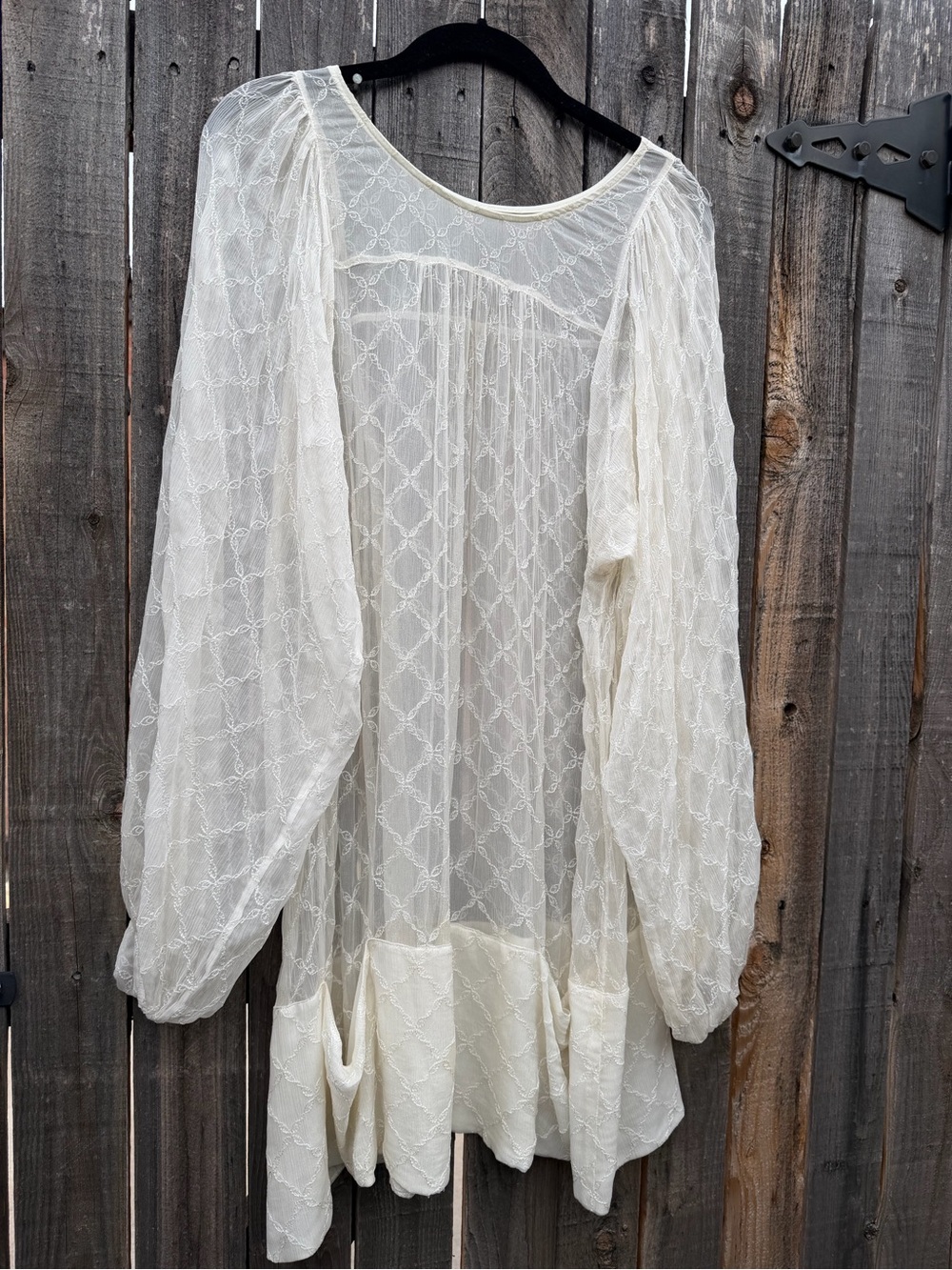 Cream color sheer swing dress. SZ L